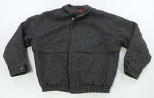 Rare Vintage GIVENCHY Monsieur Full Zip Snap Wool Bomber Jacket 80s Gray Size 42