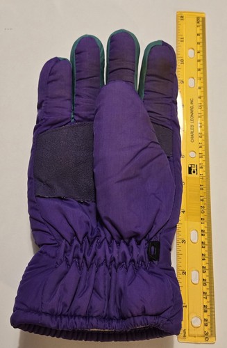 Vintage Men's Purple Red Green Foam Lined Ski Gloves Size Large - Picture 15 of 16