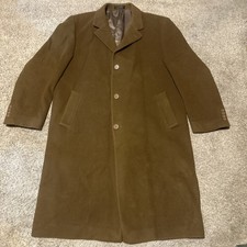 Ralph Lauren Overcoat Men 46R Camel Tan Brown Wool Cashmere Dallas Long Coat