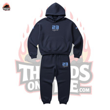 Navy Blue Hoodie Joggers Streetwear Activewear Gym Running Sweatsuit Men Women