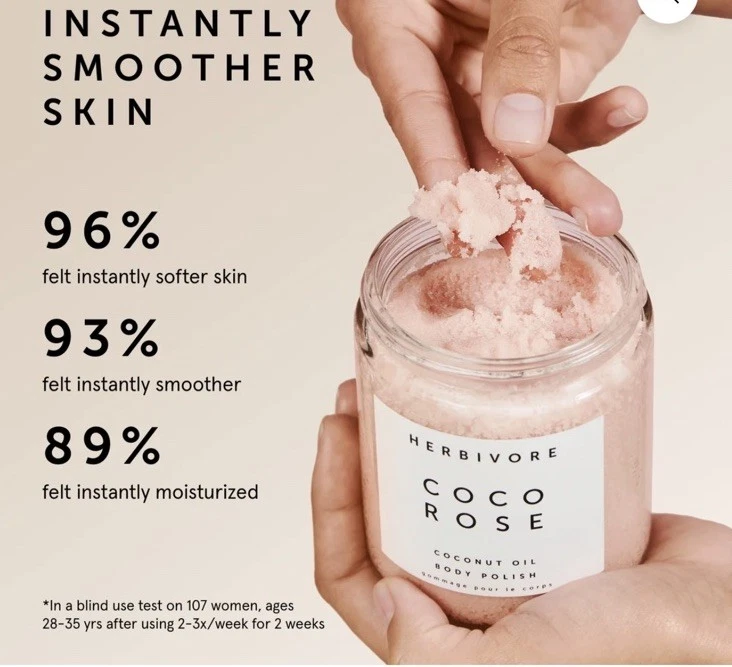 Esmalte corporal de aceite de coco rosa coco HERBIVORE 8 oz Foto 3 de 4