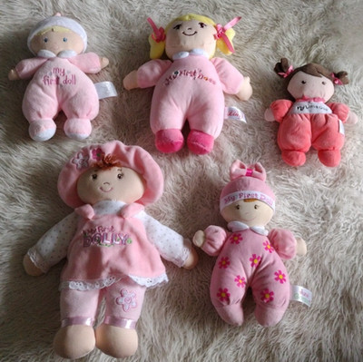 LOT of 5 Soft My First Baby Dolls Plush Daycare Preschool Fair Skin Mixed Brands