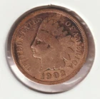 US Rare Old West 1902 Indian Head Penny Coin American Collection Shield Cent USA