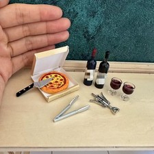 1Set 1:12 Scale Dollhouse Miniatures Lot Food Drinks Pizza Wine Bottles Handmade