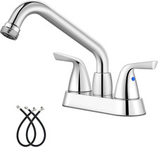 Utility Laundry Sink Faucet,3/4" NPT Threaded End,Polish Chrome  4-Inches