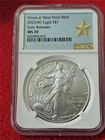 2025(W) Silver Eagle Dollar ASE NGC MS 70 STRUCK AT WEST POINT MINT ER #T1240