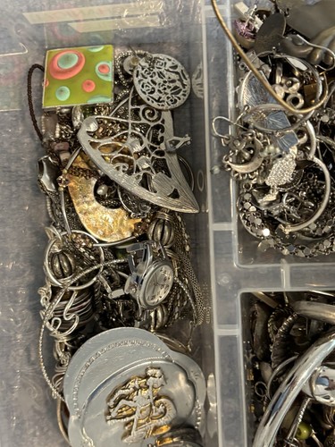 5 .1 Lbs Sterling And Silver Tone Vtg - Mod Jewelry - Picture 10 of 14