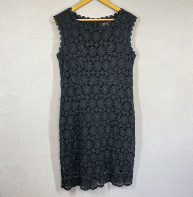 Perri Cutten 14 dress cotton guipure lace overlay cocktail evening elegant