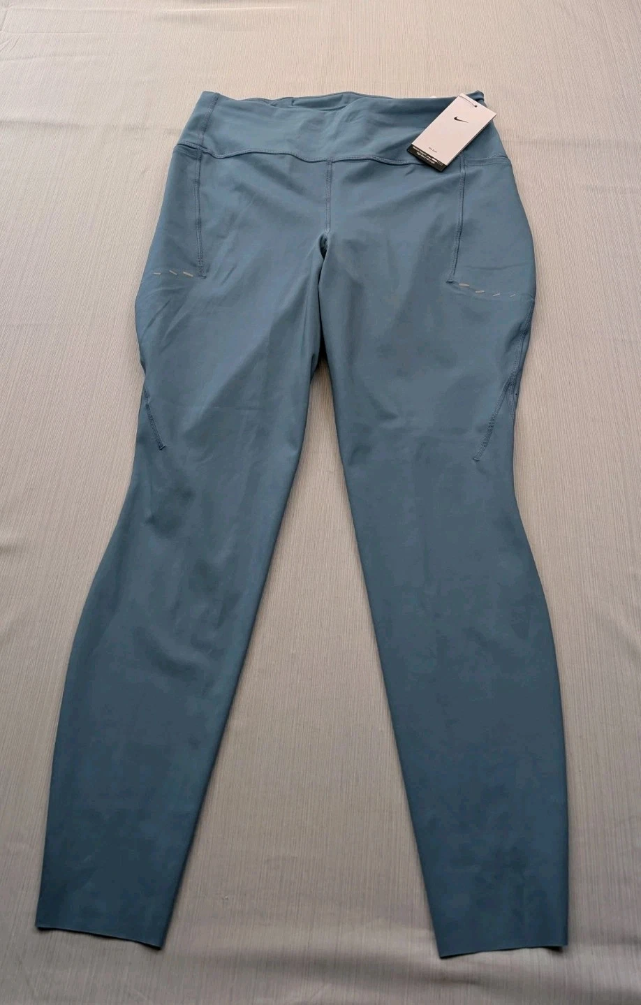 New Nike Swift Womens High-Waisted 7/8 Running Leggings Sz Large Blue Vented $90