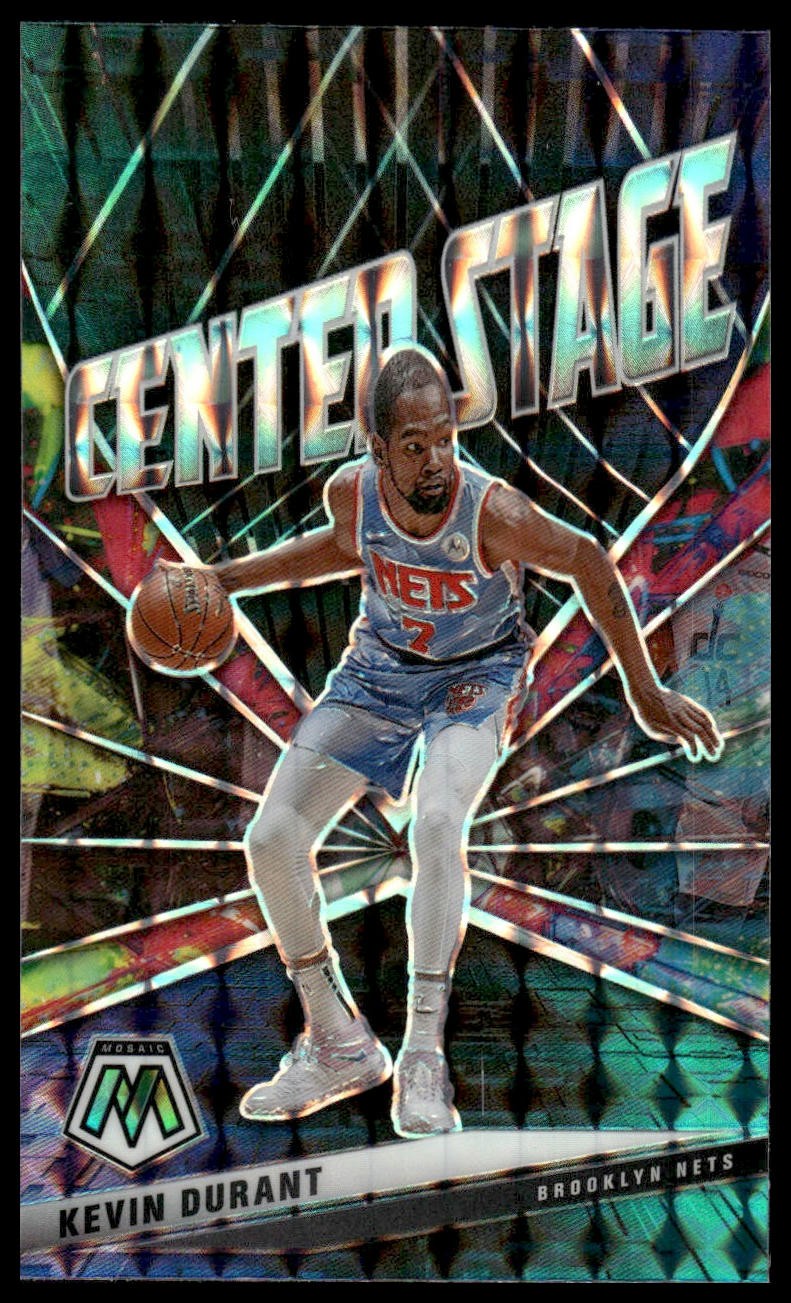 Kevin Durant 2020-21 Panini Mosaic #9 Center Stage Brooklyn Nets