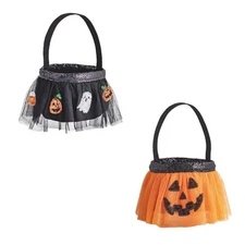 Mud Pie H5 Halloween Candy Tutu Treat Bucket 7.5"X5.8" 10010171 - Choose Design