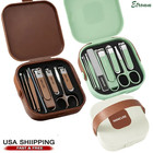 Manicure Pedicure Set 8PCS Nail Clippers Ear Cleaner Cuticle Grooming Kit Case