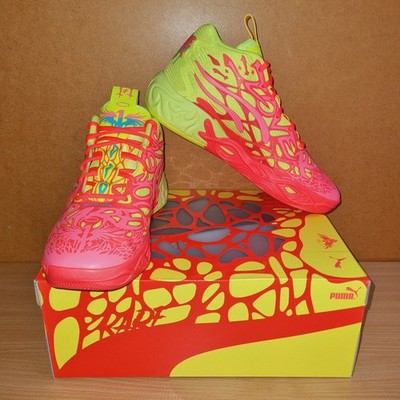 Puma LaMelo MB.04 1Love UK 9 US 10 EUR 43 Basketball Rot Pink Gelb Neu