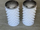 Fenton Hobnail White Milk Glass Salt & Pepper Shaker 4"T×2"W Vintage