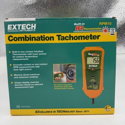 Extech RPM10 Combination Tachometer, with Infrared Thermometer