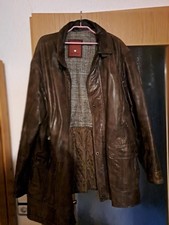 braune Lederjacke, Trapper, Reißverschluss und Knopfleiste, weiches Leder
