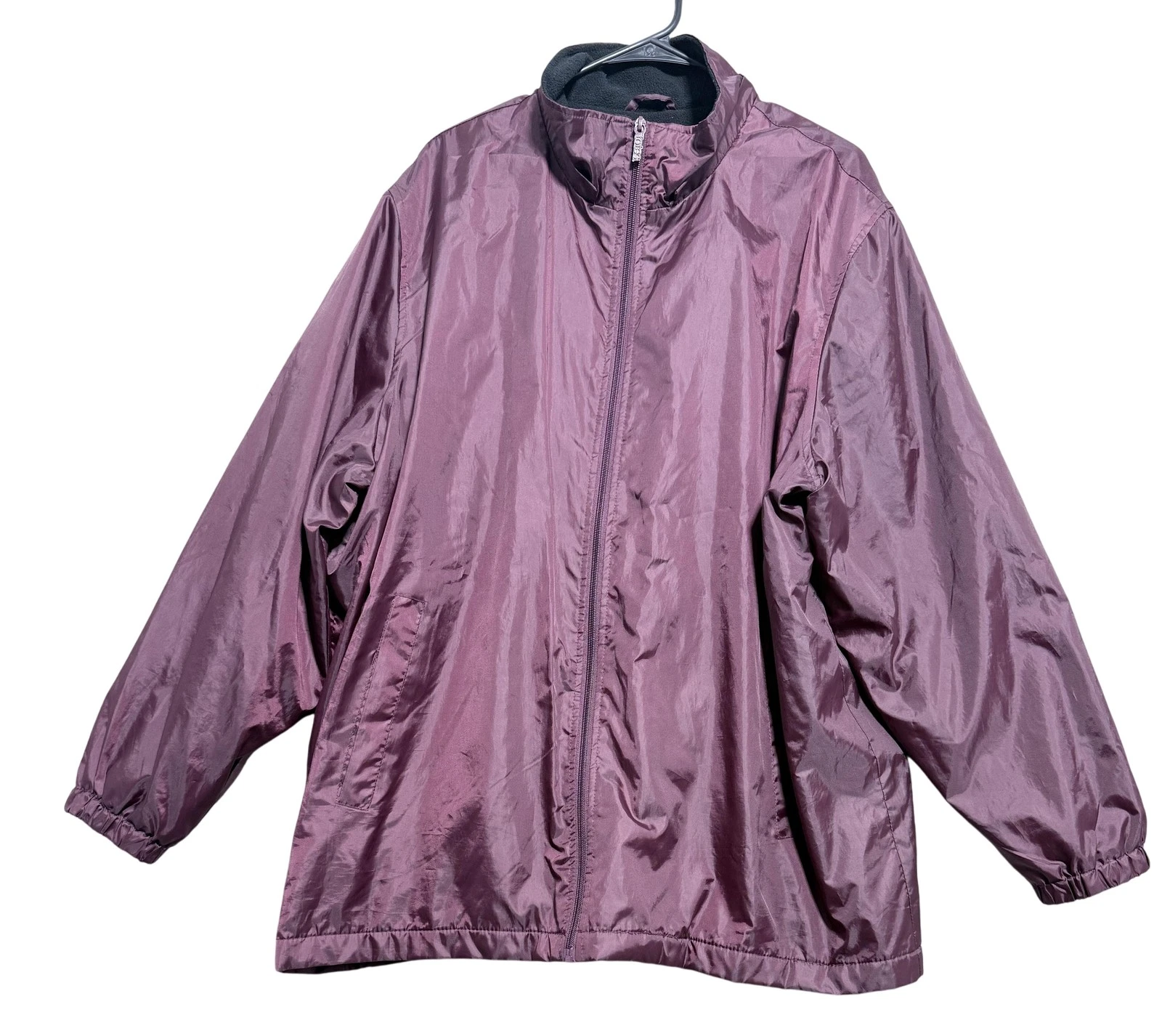 Totes Jacket Mens 2XL Burgundy Fleece Lined Full Zip Insulated Windbreaker Coat