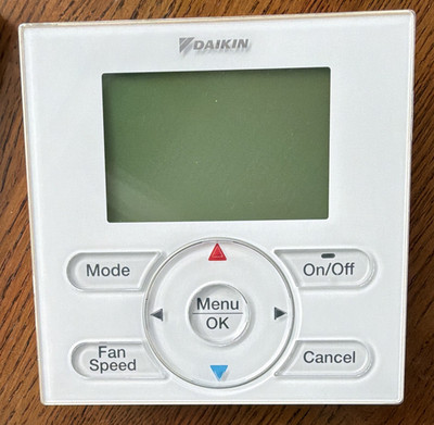Daikin BRC1E72 Wired Remote Controller Thermostat, Push Button, White Manual