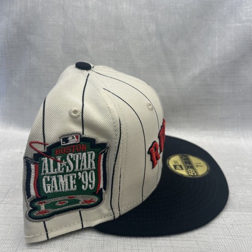 Cappello Berretto New Era x MLB Off White Boston Red Sox Gessato 59fifty Fitted 7 3/4 - Foto 2 di 6
