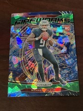 2024 Panini Prizm Michael Penix Jr. Fireworks RC Green Ice Rookie #16 Falcons