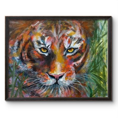 Tiger in the Forest 11X14 ABSTRACT ORIGINAL ART MODERN HOME