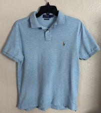 POLO Ralph Lauren Men  s Polo Shirt Custom Slim Fit Medium Blue