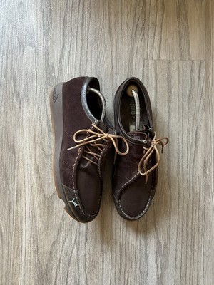 Puma Brown Suede asymmetrical Lace Up Moccasin Vintage Sneakers rare Size 11.5