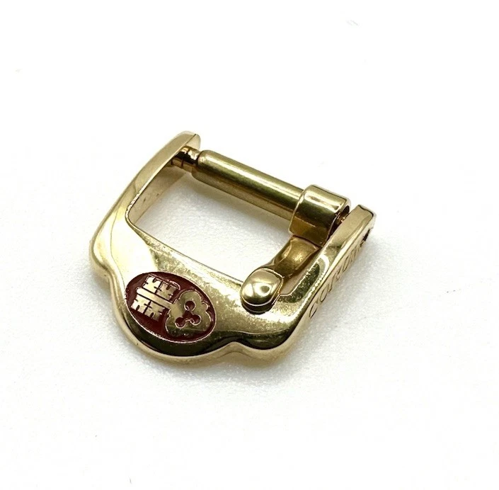 Hebilla Corum genuina de oro amarillo de 18k de 10 mm Tang para correa de cuero Foto 2 de 4