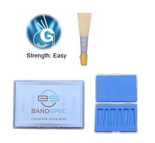 G1 platinum chanter reed for bagpipes - Easy Strength with a reed case, NEW