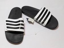 adidas Adilette Comfort ADJ Adjustable Men's Slides Black White Striped New