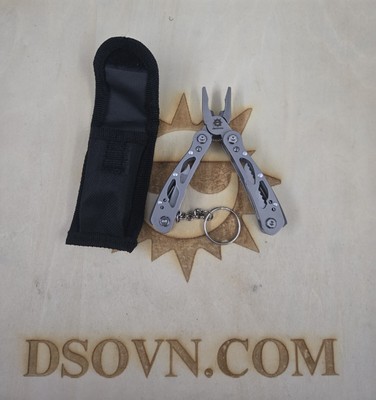 Lightweight 9 Function Folding Multitool with Belt Pouch and Keyring