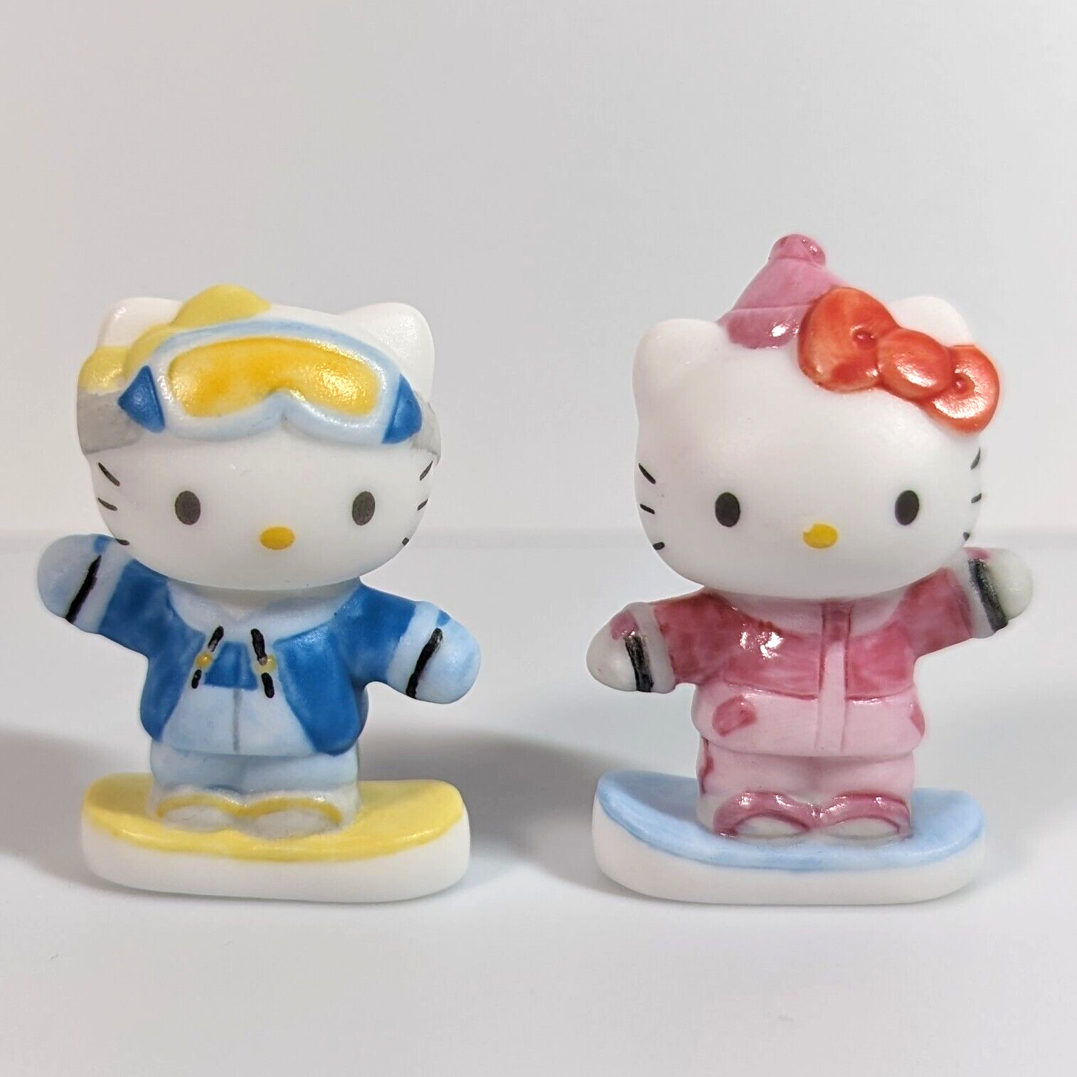 Hello Kitty Sanrio Senshukai Pottery Figurine Snow Board Kawaii Cute Rare Japan