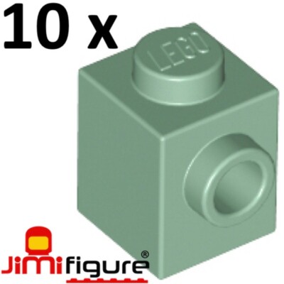 NEW 10 x LEGO 1x1 Modified Brick w Stud 1 Side Sand Green 87087 Genuine ...