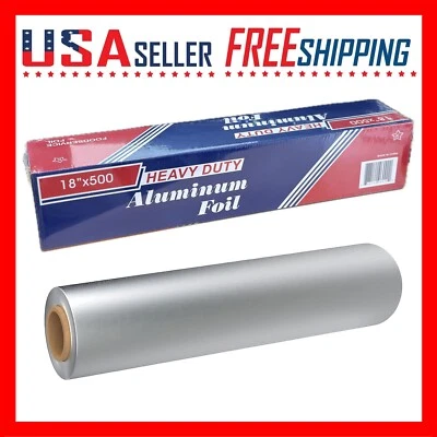 POKANIC Aluminum Foil Wrap Roll 18 in x 500 ft Heavy Duty Commercial and Home Use