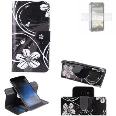 Für Caterpillar Cat S50 360° Schutz Hülle Wallet Case Design Blumen