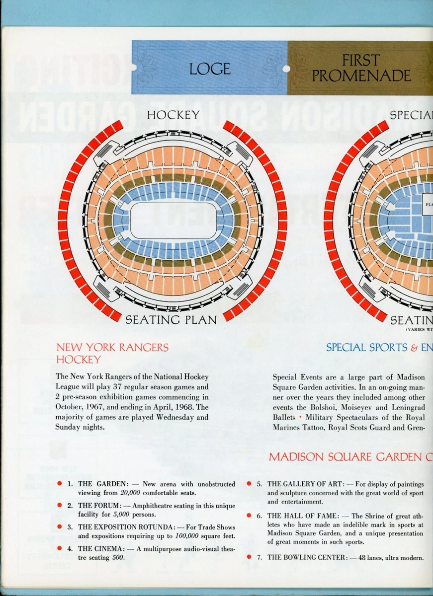 1967 Madison Square Garden Seating Plan