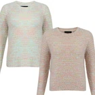 Womens Amara Reya Ladies Crew Neck Long Sleeve Feather Knit Jumper Top Size 8-16
