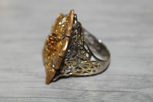 Anillo 'Flor' de dos tonos druzy y piedras preciosas Gems en Vogue - Imagen 3 de 7