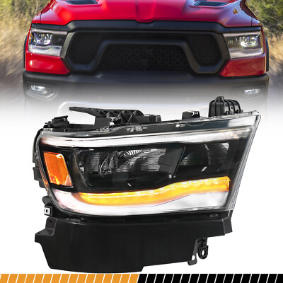 For Dodge RAM 1500 2019-2024 Full LED Black Reflector Headlight Passenger Right