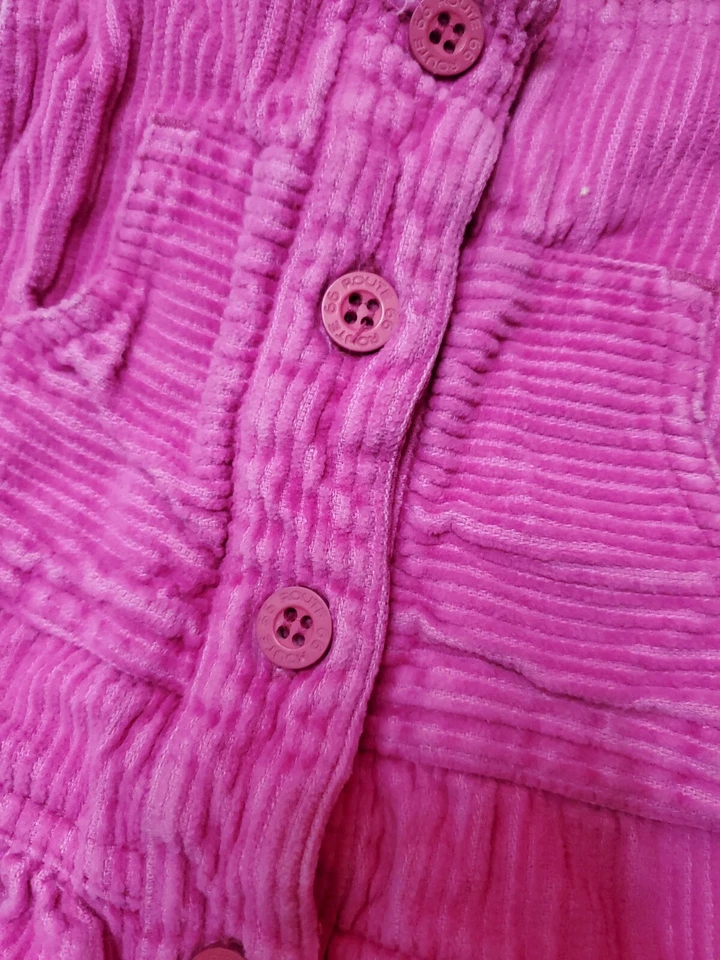Vintage Route 66 Girls Size 6x Corduroy Over All Dress With Flowers pockets - Image 3 of 4