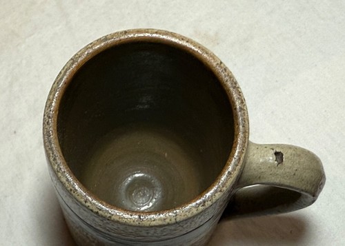 Rare antique 19th century cobalt glazed stoneware pottery dining mug cup jug - Picture 7 of 8