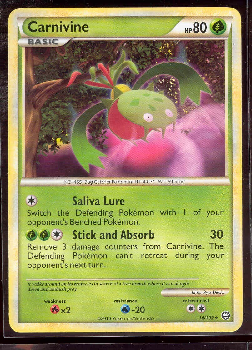 Pokemon CARNIVINE 16/102 HS Triumphant - RARE - MINT
