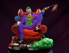 UNPAINTED Joker Batman Arkham Diorama 3d Printed Model Kit