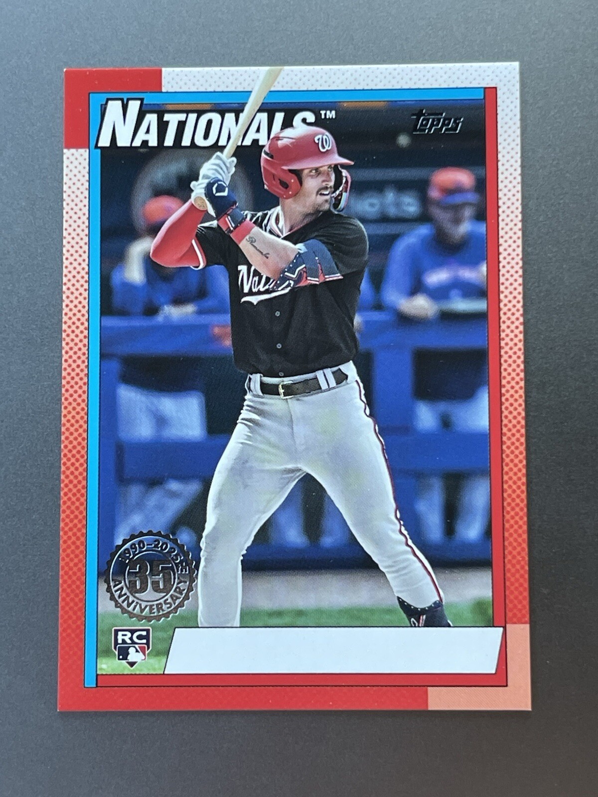 2025 Topps Series 1 T90-89 Dylan Crews 1990 Topps “No Name” Variation /35