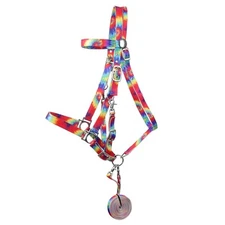 COMBINATION HALTER BRIDLE with REINS Showman Tie Dye Nylon