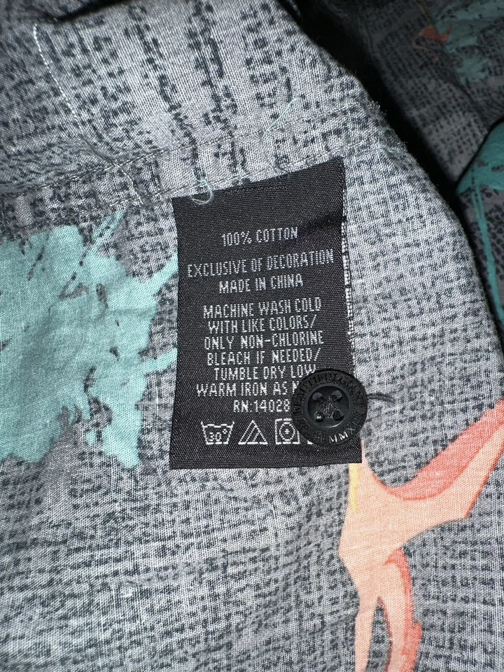 Красивая гигантская мужская рубашка фламинго птеродактиль с коротким рукавом на пуговицах ретро - Изображение 4 из 4