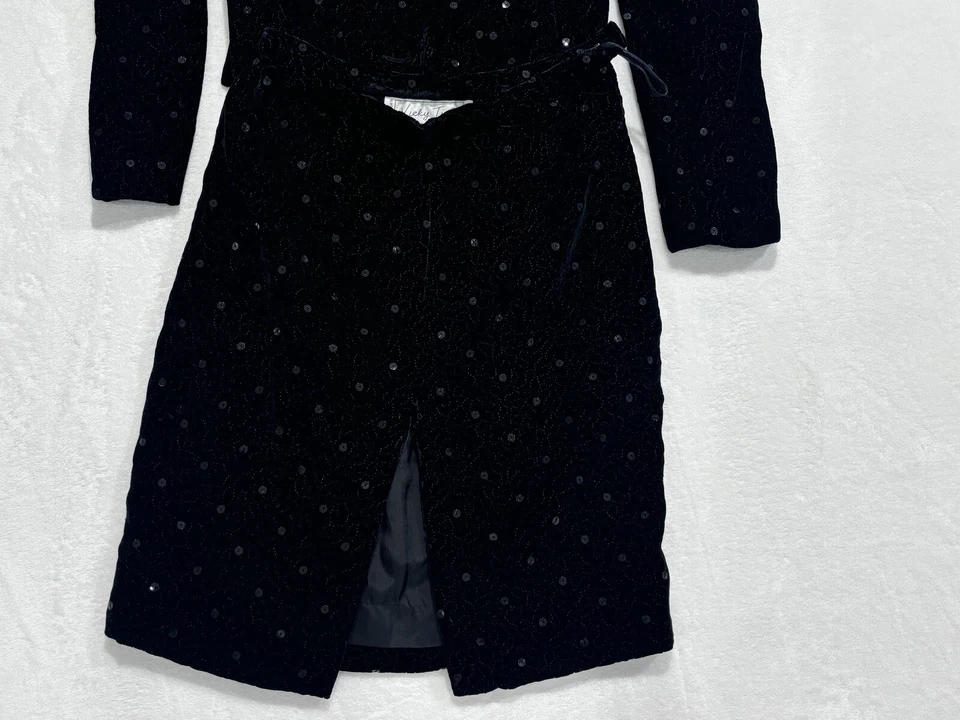 Vintage Vicky Tiel Silk Blend Jacket and Skirt Set, Size S, Black, 25TH3K808 - Image 2 of 4