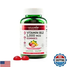 NatureWise Vitamin B12 Gummies for Adults, 1000 mcg - Strawberry Lemon Flavor