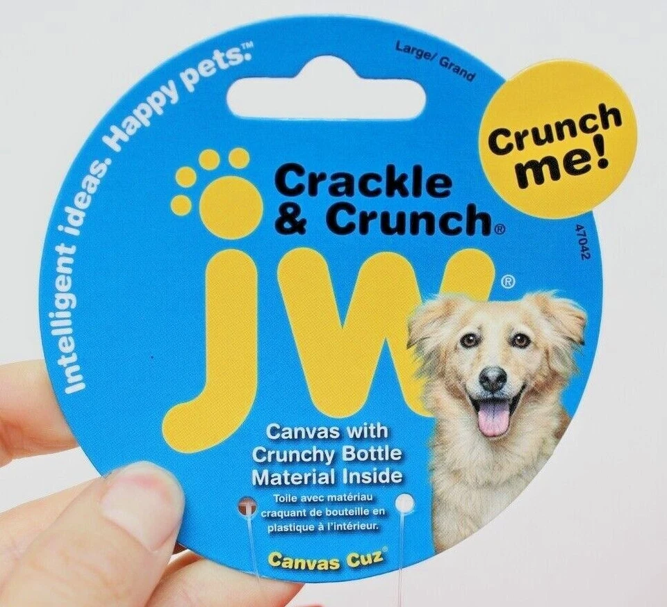 ЛОТ ИЗ 2-JW Pet Co Crackle & Crunch холщовая игрушка для собак большая 5,5 дюйма x 3,75 дюйма #47042 - Изображение 2 из 4