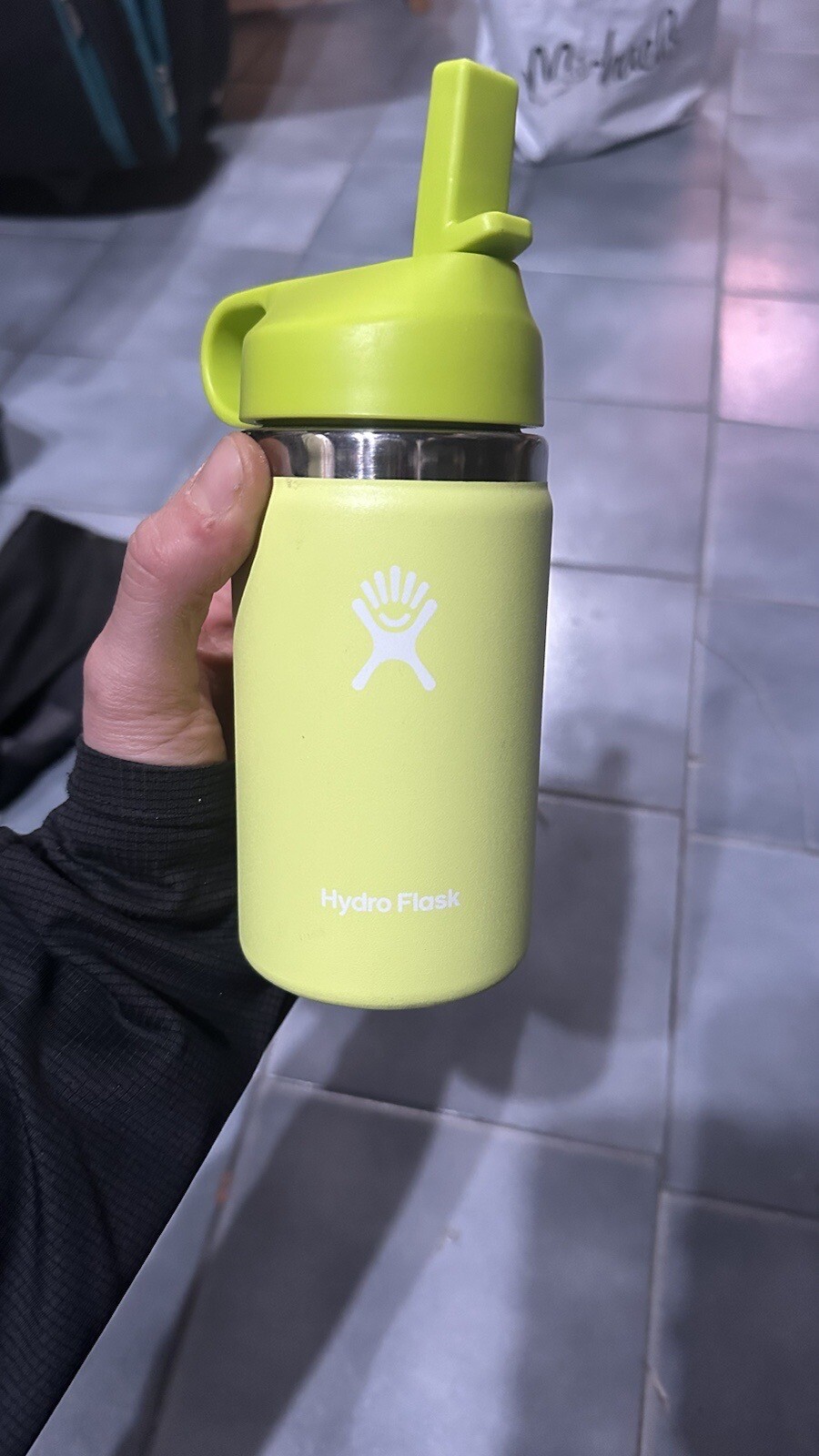 Hydro Flask 12 oz Kids Wide Straw Lid Water Bottle Firefly Green